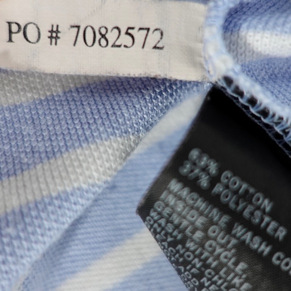 Men's | Nautica | Light Blue Horizontal Striped Polo Shirt Top - Picture 12 of 12